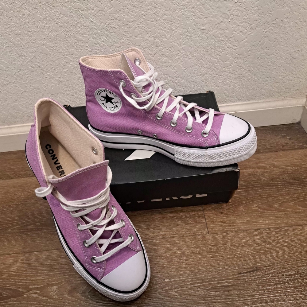 All Star Converse Rare Lilac High Top Women Sneaker Shoes US 9.5 - Picture 5 of 10
